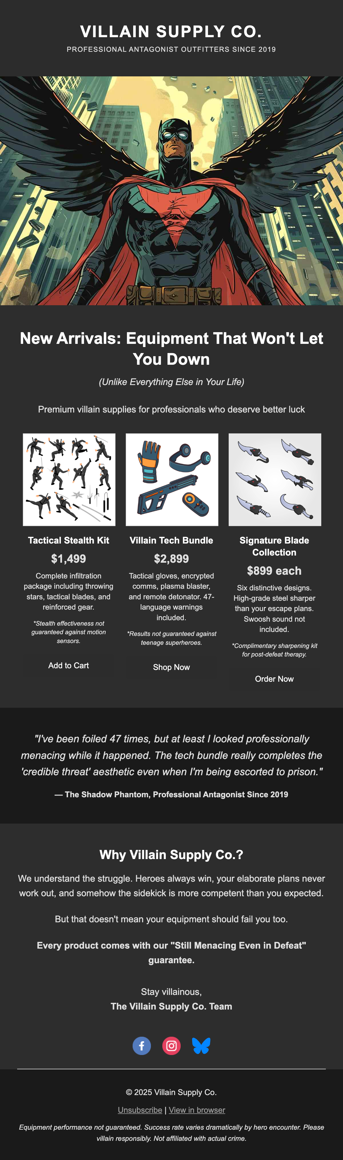 Villain Supply Co. Product Catalog